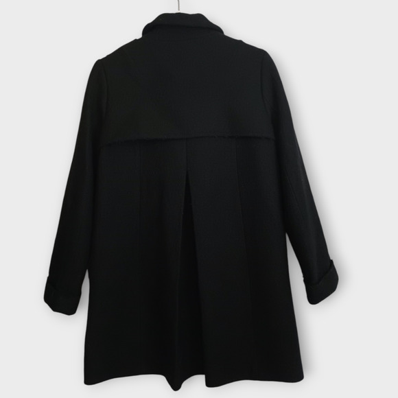 Joie Coat Womens Small Black Nori Double-Breasted Cozy Wool Blend Neutral Jacket - Picture 2 of 9